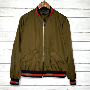 Zara Trafaluc Copper Zip Bomber Varsity Jacket Size Small
